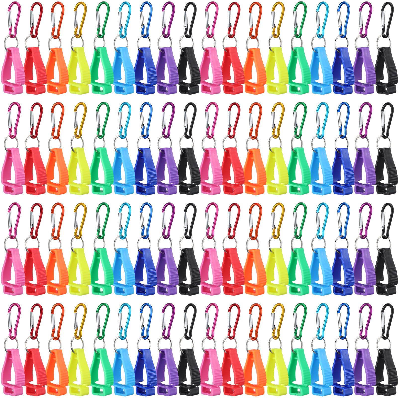 Leinuosen 72 clips multicolor para guantes a granel para el trabajo, clips grandes para guantes de seguridad, guantes de seguridad, cinturones de herramientas de construcción, cinturones y sombreros