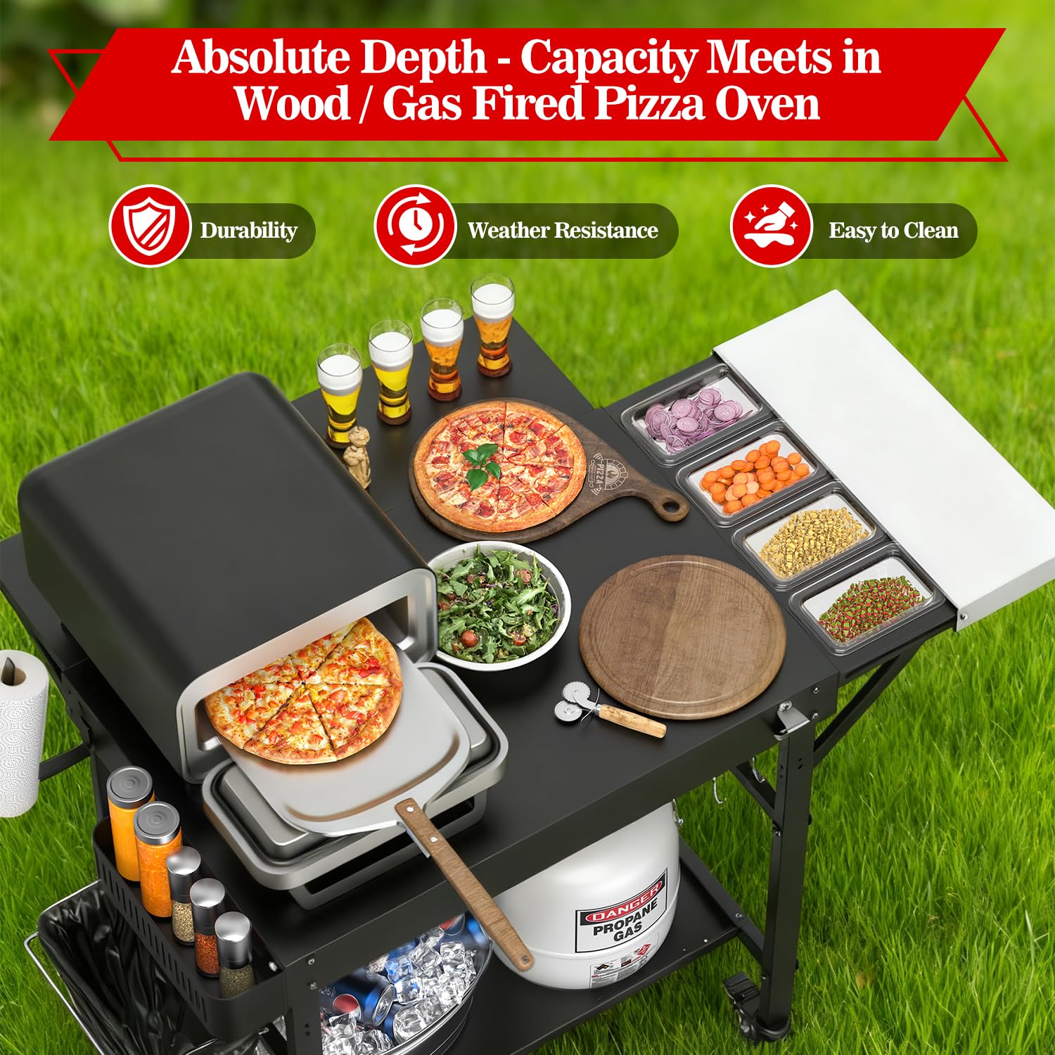 Amazon.com: AOKEMAi Grill Table for Pizza Ovens, Ninja Pizza Oven