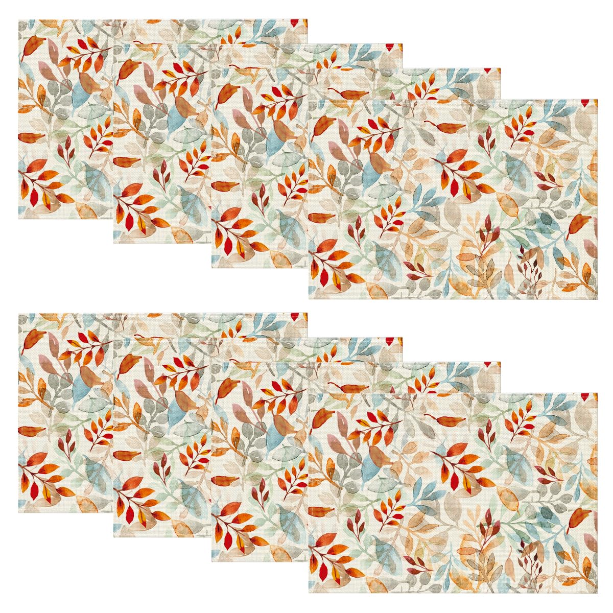 Protection Nappe Rayures Artoid Mode Sets De Table Eucalyptus - Lot De 6 - 30x45cm - Polyester Déco Printemps/Été Set De Table