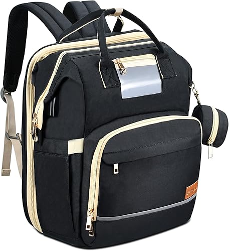 BEYAHELA Bolsa de pañales para niños y niñas impermeable grande multifuncional organizador investigación recién nacido artículos esenciales para