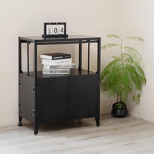 Miniatura 5 de Morden Buffet - Armario plegable de metal, armario plegable de acero con recubrimiento en polvo, para patio, exterior, interior, cocina, baño,