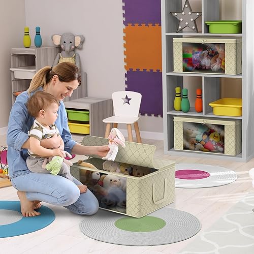 Miniatura 6 de Sorbus Bolsas de almacenamiento de ropa medianas Contenedores plegables de almacenamiento para manta para organizar dormitorio, armario, ropa,