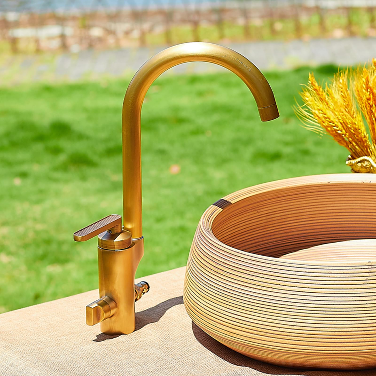 Grifos para Lavabos De Baño con conexión De 1/2 Pulgada Grifo Lavadora Doble Salida Doble Manija Agua Fría Y Caliente,Antigüedad
