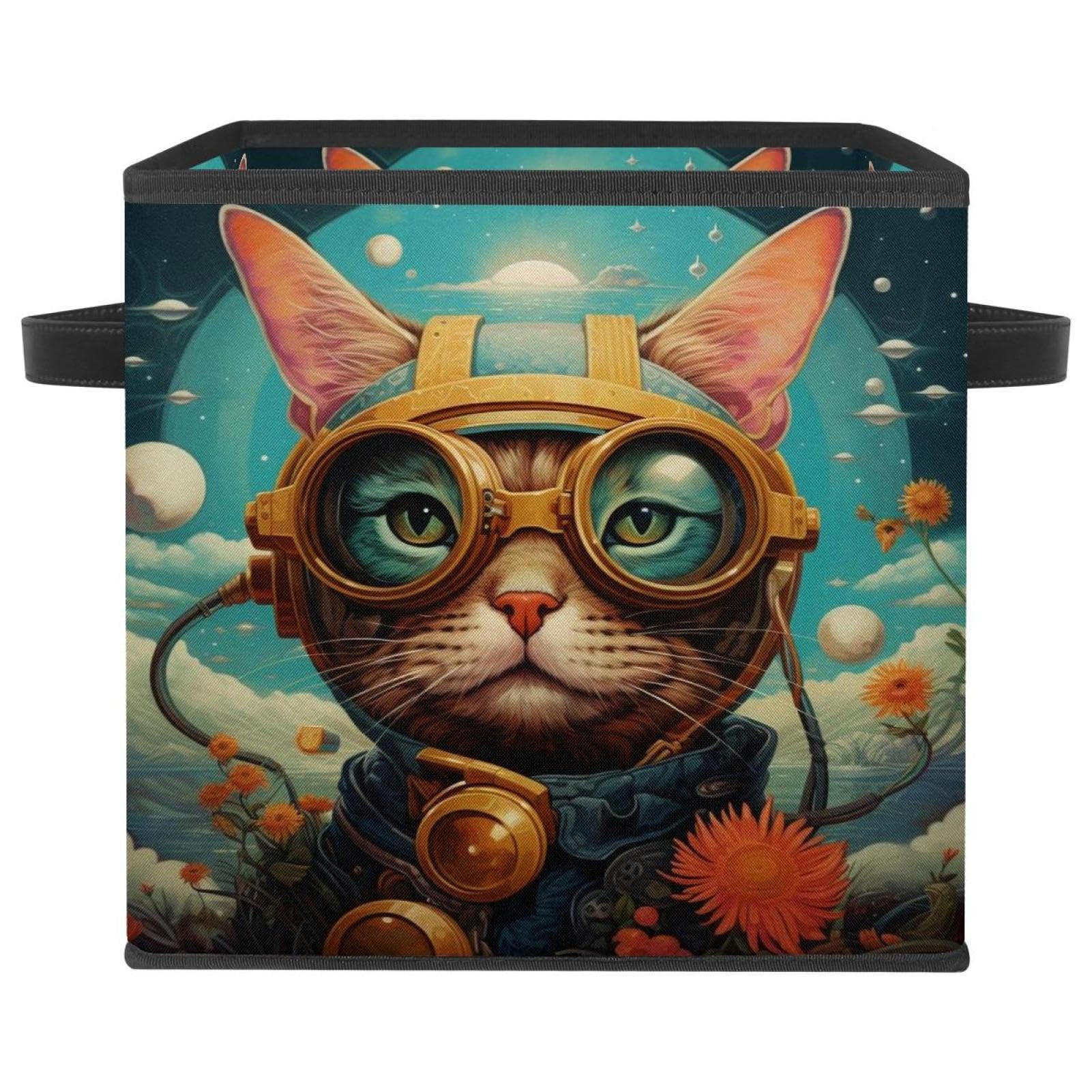Boîte de rangement chat pour étagère de chambre d'enfant