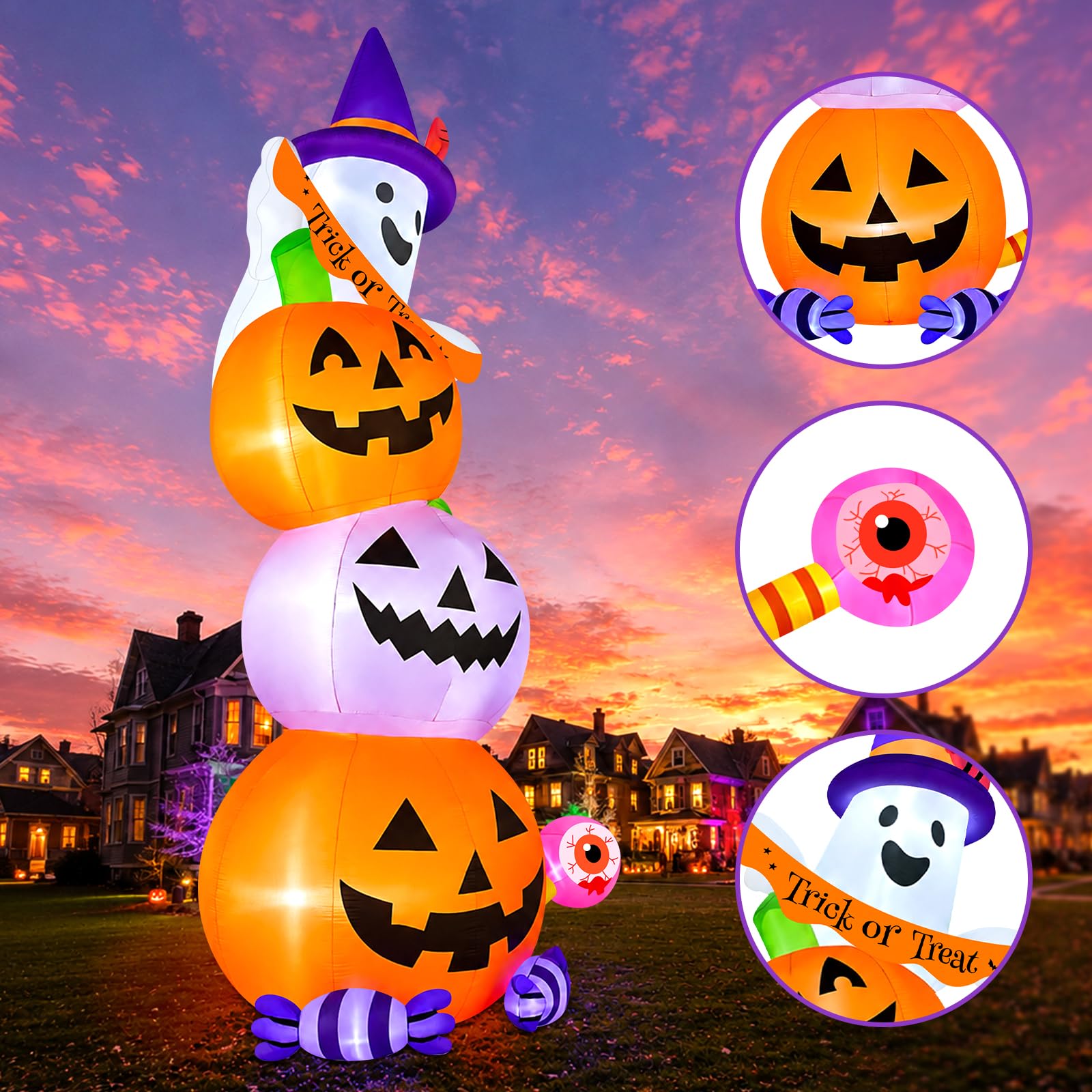 Kalolary Wysoka gigantyczna dynia Halloween nadmuchiwana dekoracja 20FT