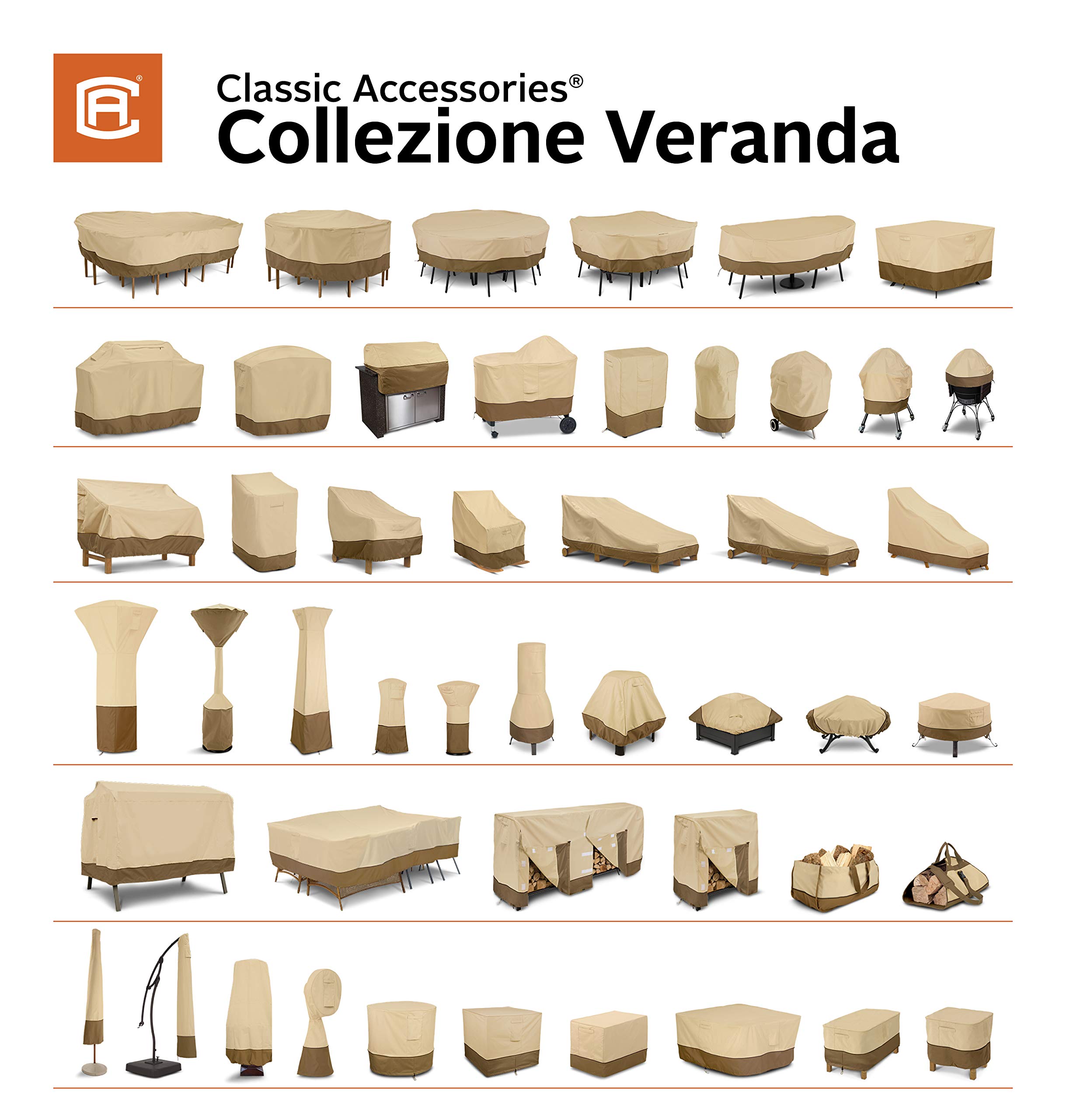 Classic Accessories Veranda Gartensofa/Zweisitzer Schutzabdeckung, erhältlich in Farbe Pebble/Bark/Earth, 147cm, Klein (S)