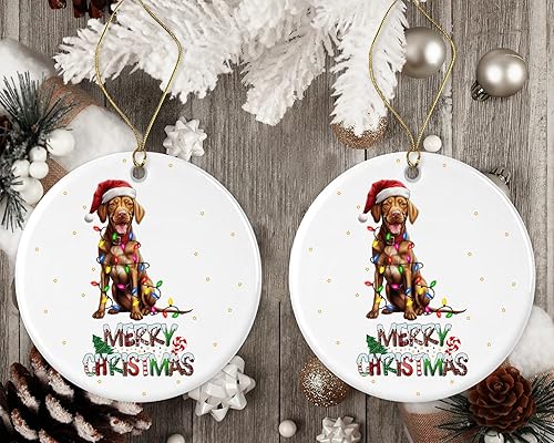 Miniatura 2 de Vizsla - Adorno Vizsla de Feliz Navidad, regalo de adopción de perro, adorno de Vizsla para la primera Navidad, adornos conmemorativos para perros,