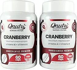 Kit 2x Cranberry 700mg 60 Cápsulas Suplemento Natural Sem Glúten Produto em Cápsulas Qnutri