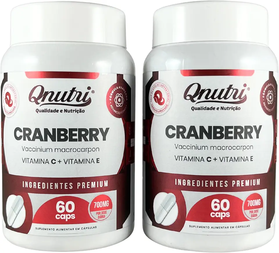 Kit 2x Cranberry 700mg 60 Cápsulas Suplemento Natural Sem Glúten Produto em Cápsulas Qnutri