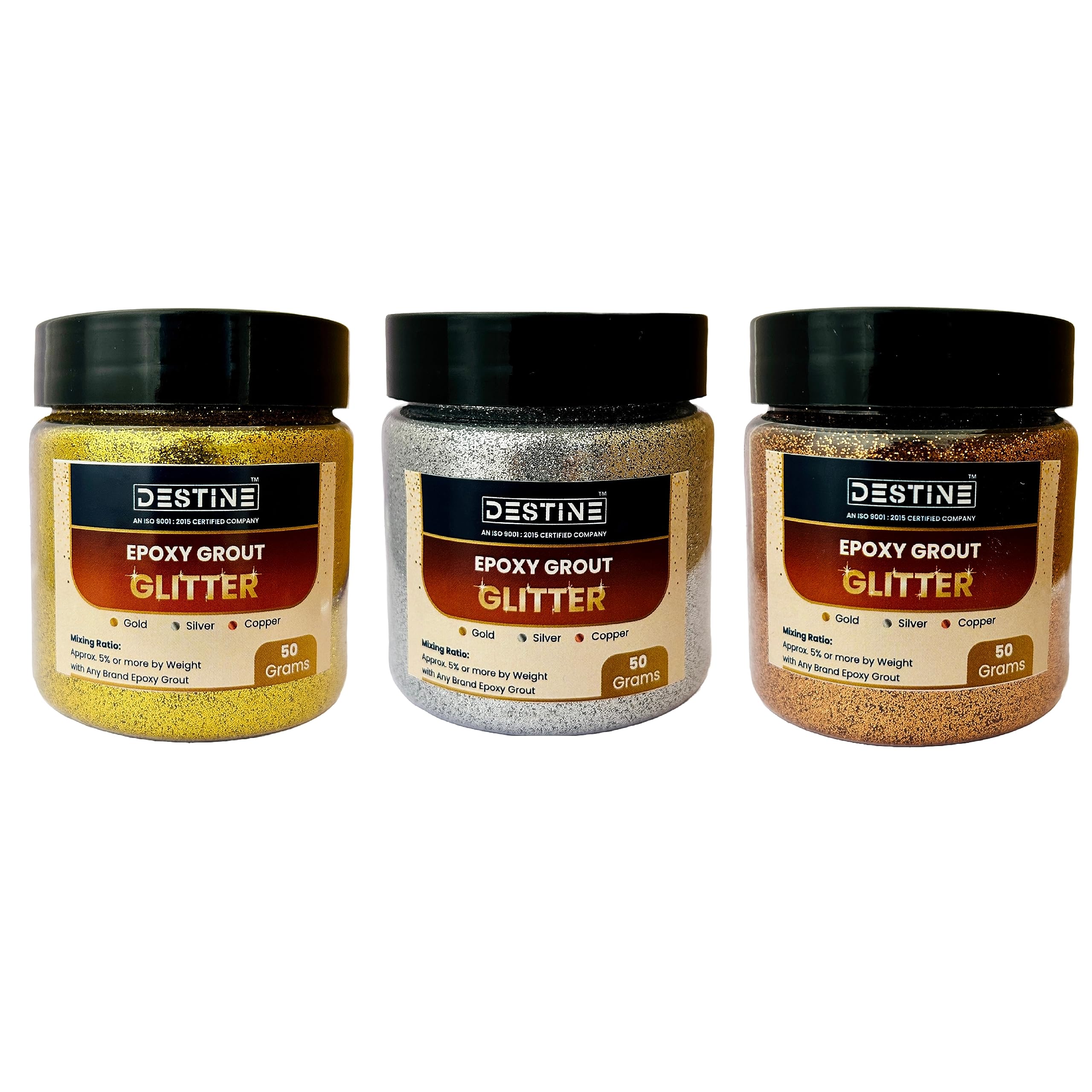 DESTINE® EPOXY GROUT GLITTER COMBO (GOLD, SILVER, COPPER) (50 Grams), Glitter for Epoxy Grout, Jewels for Tile & Stone Joint, Sparkle for Tile & Stone Joint (B0CDXCXSPC) Amazon Price History, Amazon Price Tracker