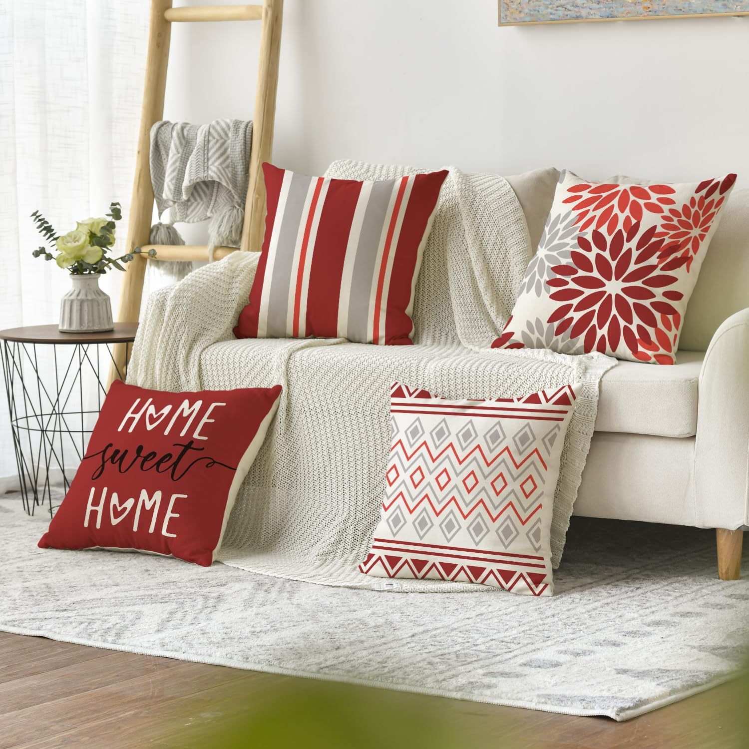Artoid Mode Lot De 2 Housse De Coussin Printemps 45x45cm - Vert D'eau Pour Canapé Et Salon
