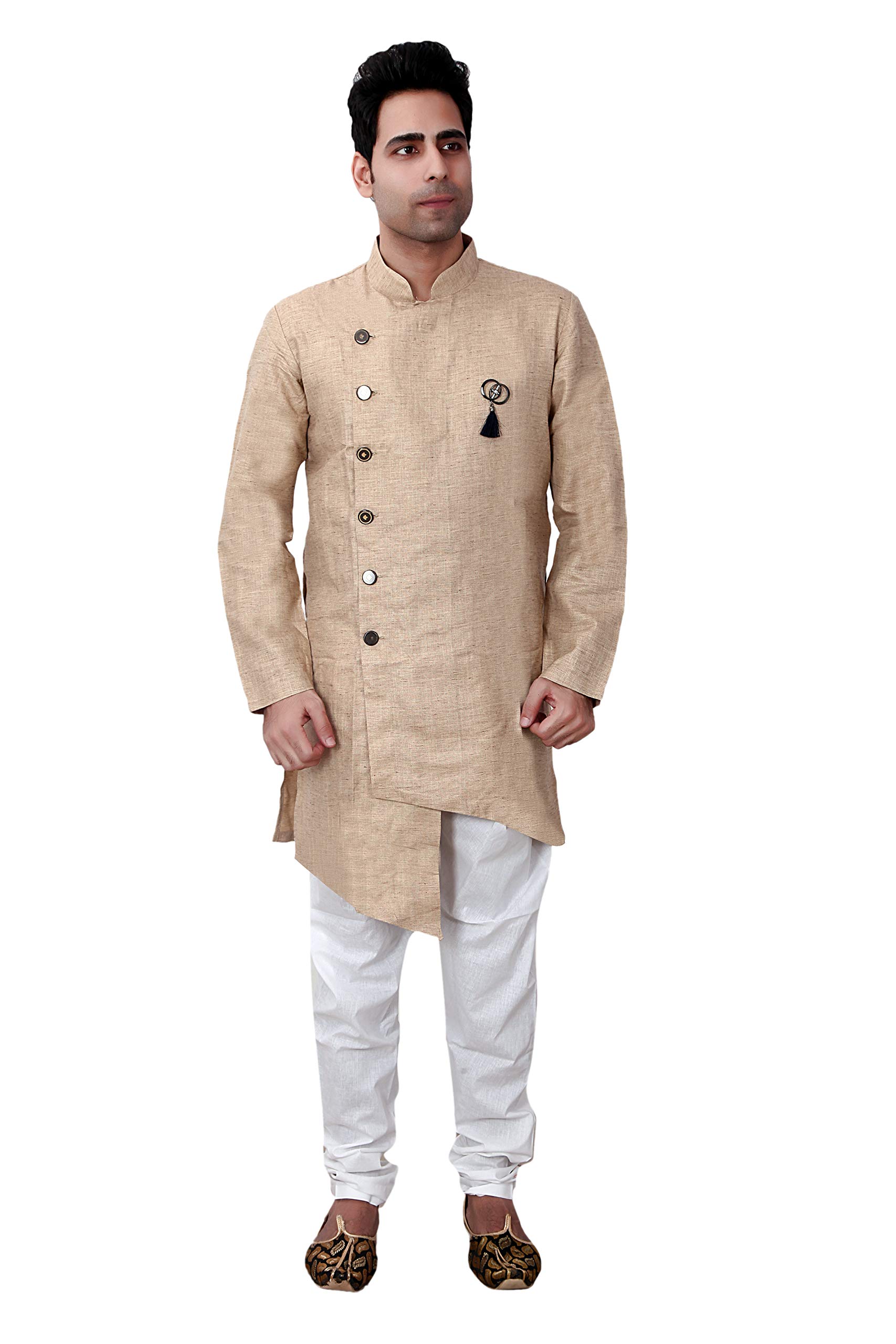 Basilio Men's Indo-Western Style Ethnic Set-101-Fawn-picture-55