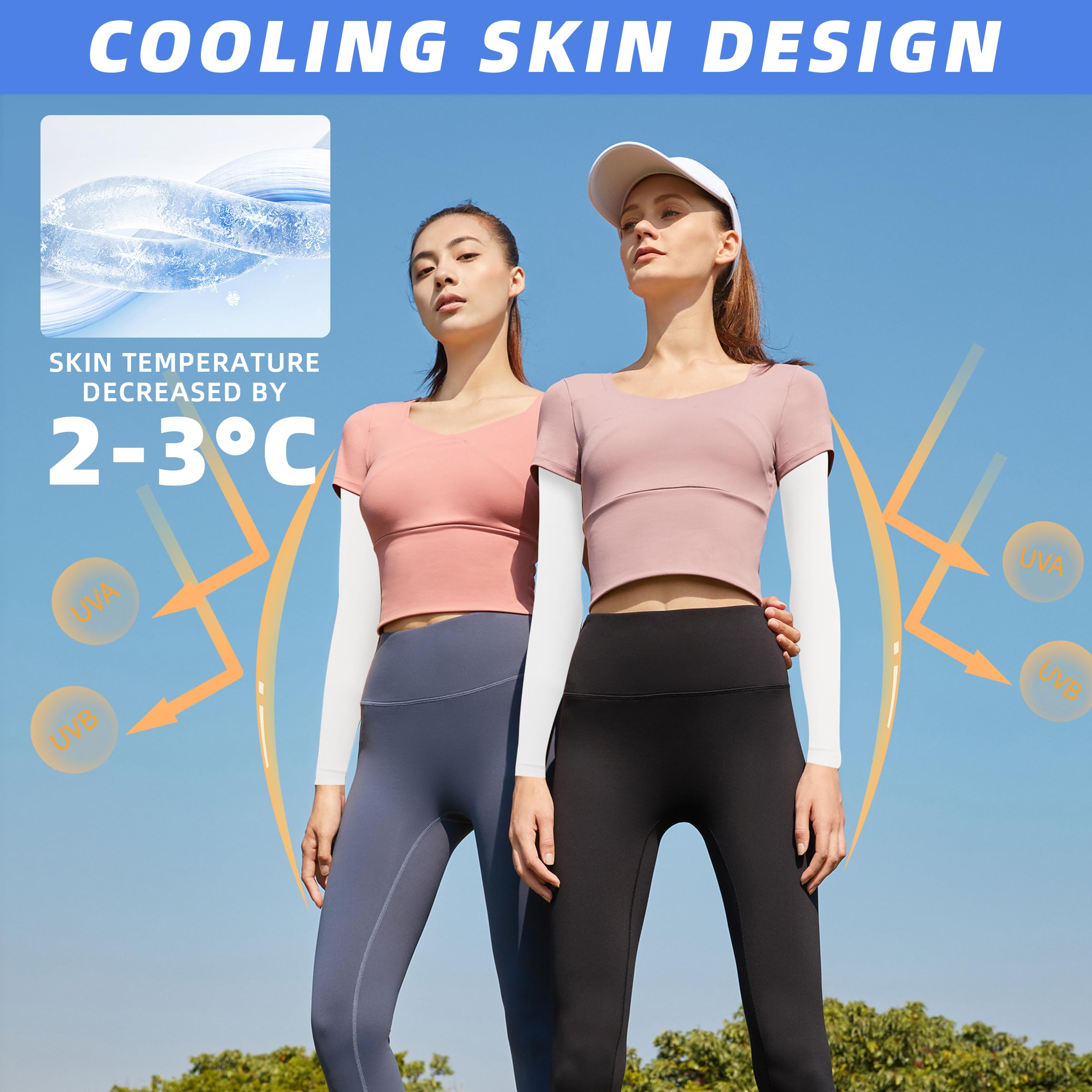 BHYTAKI Mangas de compresión con protección solar UV, UPF 50 para hombres, mujeres y adolescentes