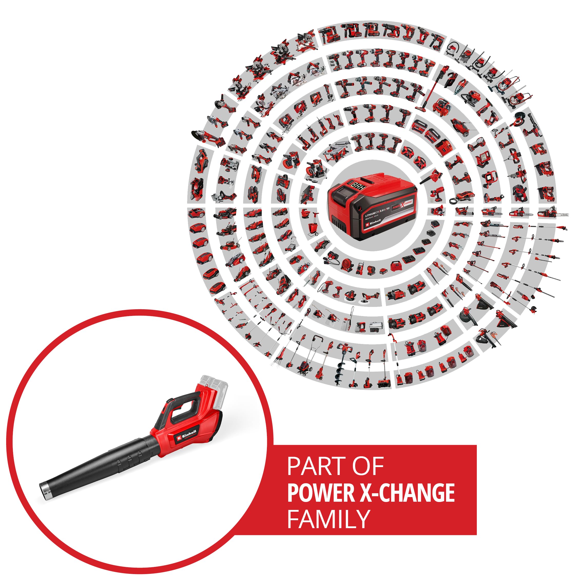 Einhell Professional Akku-Laubbläser GP-LB 36/230 Li E BL-Solo Power X-Change (36 V, 230 km/h Luftgeschwindigkeit, Brushless, Drehzahlregulierung, 3-tlg. Rohr, ohne Akku)