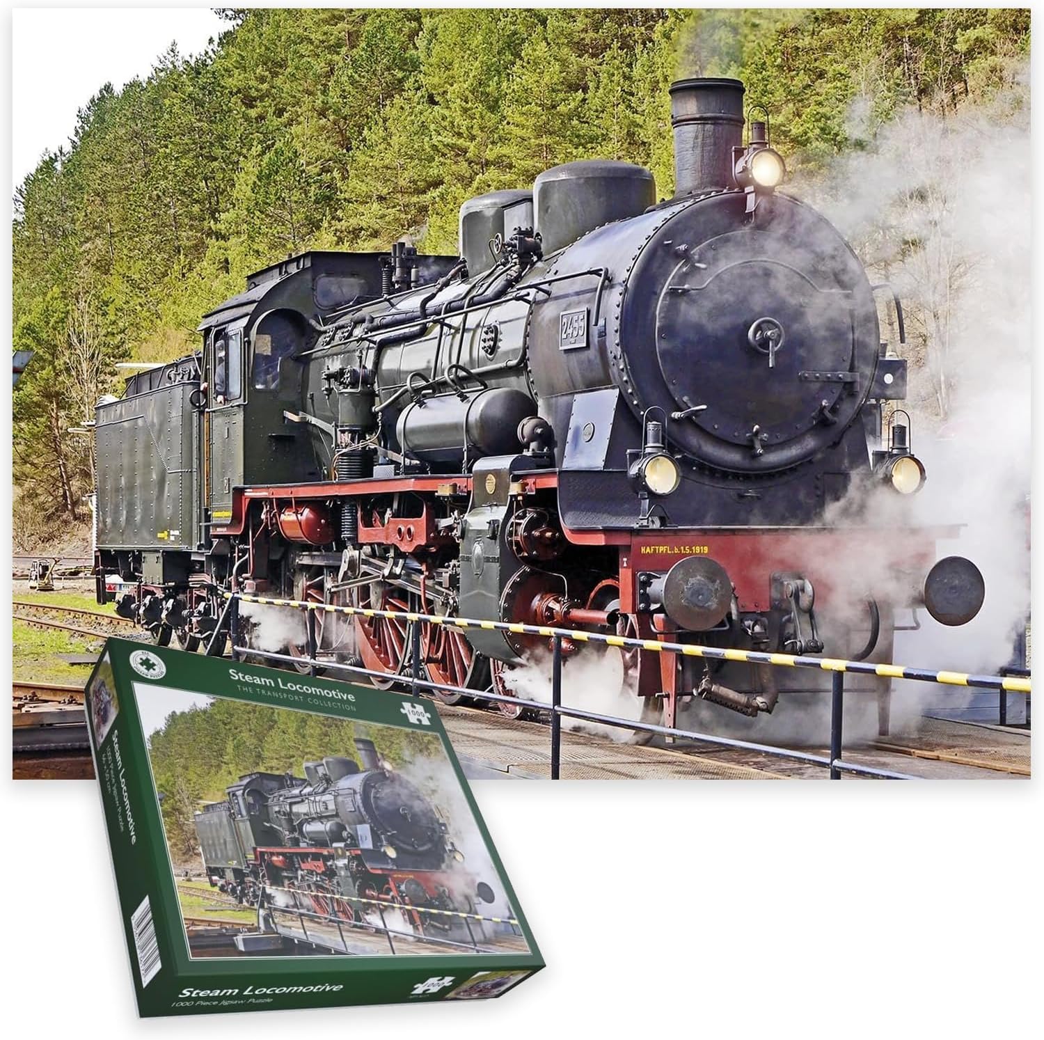 DRG Class 38 Steam Locomotive 2455 – 1000 Piece Jigsaw Puzzle for Adults – Vintage Train for Railway Enthusiasts & History Lovers – Scenic Countryside Steam Engine