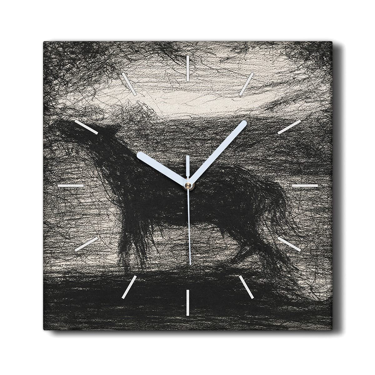 Horloge sur Toile 30x30cm Le Salon Toile sans tic-tac avec Impression Le Poulain de Seurat