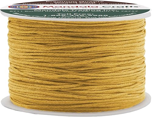 Miniatura 35 de Cuerda Mandala Crafts 0.03 pulgadas 109 yardas para hacer joyería, artesanía, macramé, cuerda de algodón encerado