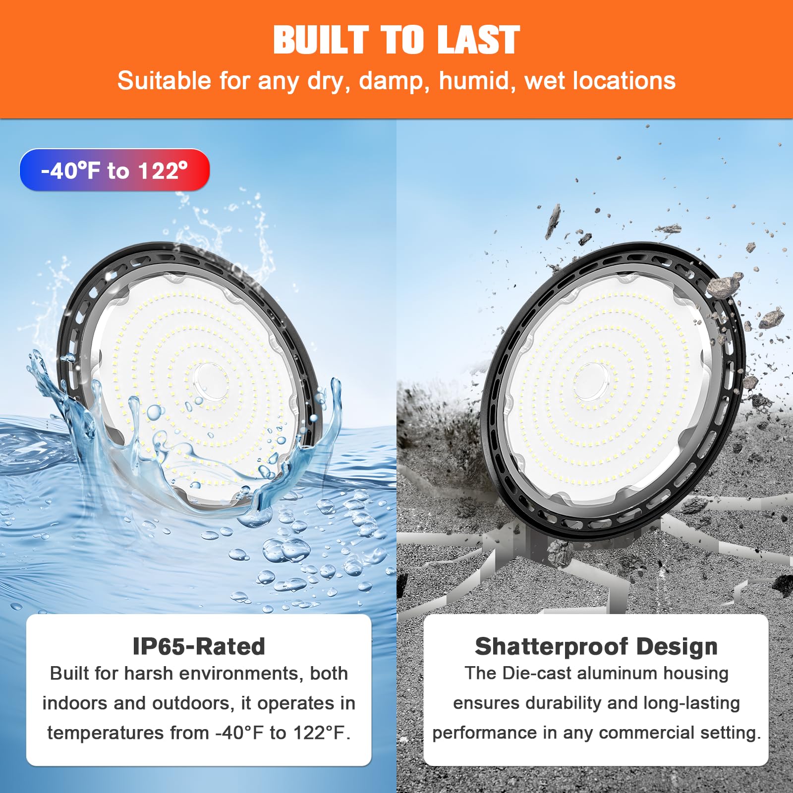 VOLISUN 10 Pack UFO Led High Bay Light 22 500LM 150W 5000K Daylight 100-277V High Bay Led Shop — view 4