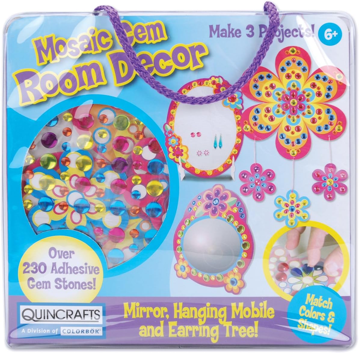 Colorbok Mosaic Gem Craft Kit Room Decor Set Toys & Games