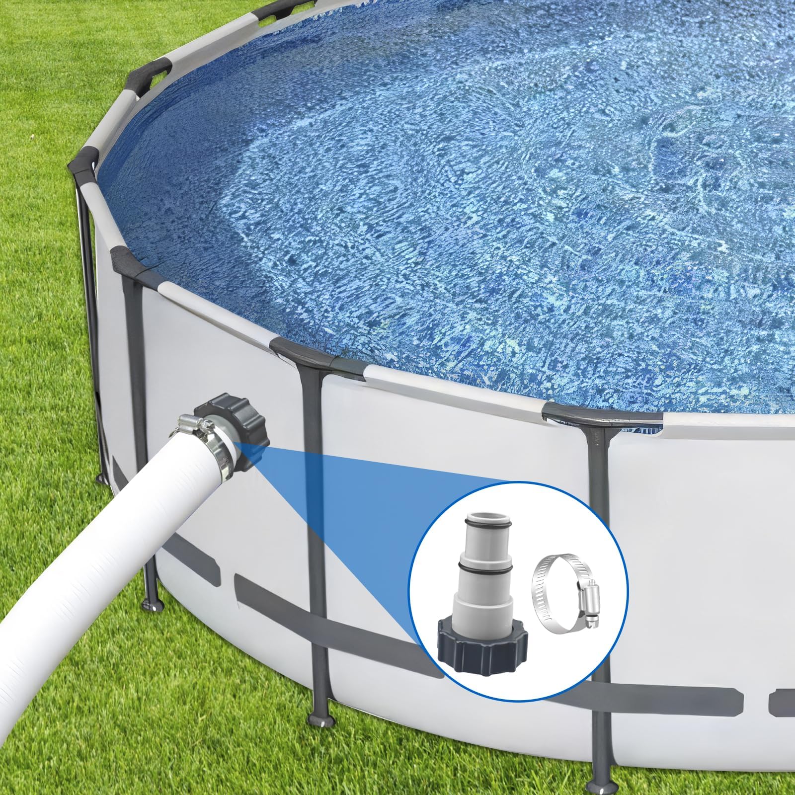 Adattatore per Tubo da Piscina, 6 Pezzi Adattatore Piscina, Adattatore Tubo Piscinai, Adattatore per Piscinas A, Adattatore per Pompa Piscinas, per Raccordo Piscinai da 32 e 38 mm