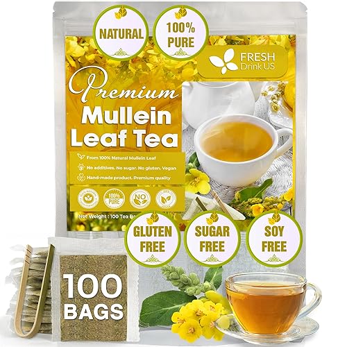 100 bolsas de té de hoja de gordolobo, 100% natural y puro de hojas de gordolobo. Té de hierbas de gordolobo de hojas sueltas. Hecho con bolsas de