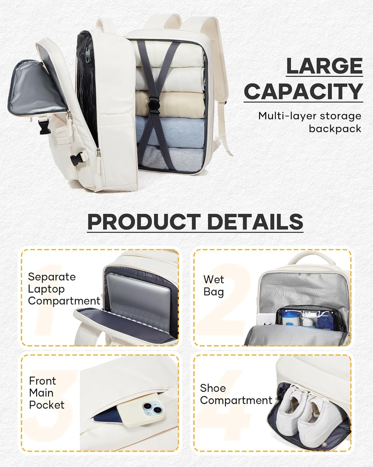 coofay Vacuum Backpack Travel with Pump Travel Backpack with Vacuum System Compression Backpacks for Traveling Easyvacpack Vacpack Backpacks Carry on Luggage - Image 5