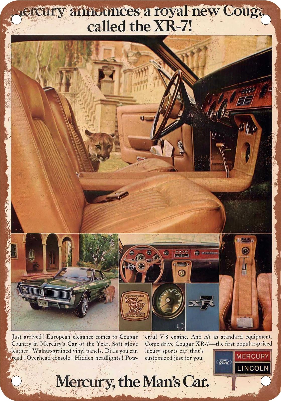 Miaomansenstore Metal Sign - 1967 Mercury Vintage Ad 02 - Old Retro Rusty Look Home Decor