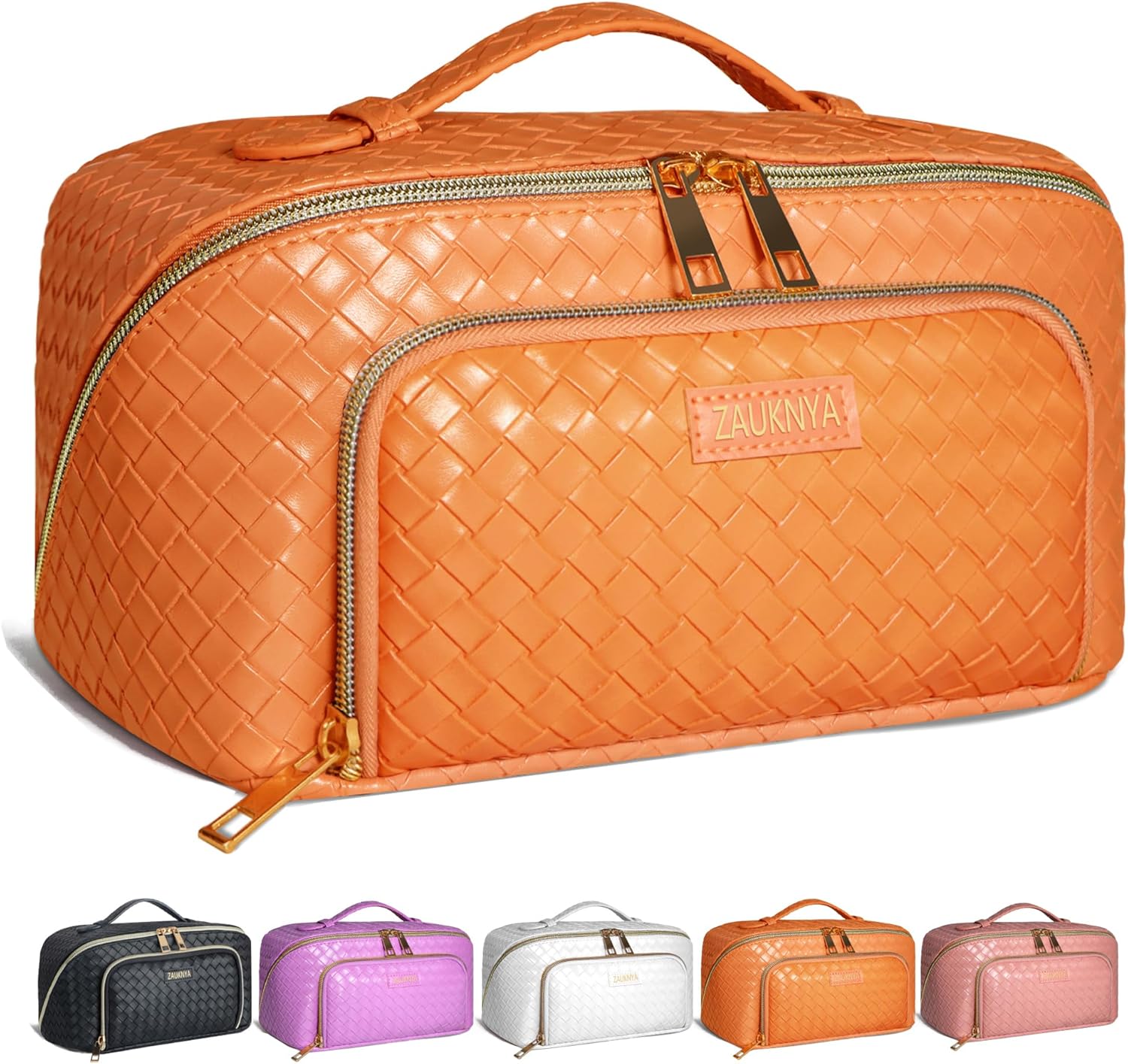 ZAUKNYA Large Capacity Travel Cosmetic Bag，Makeup Bag for