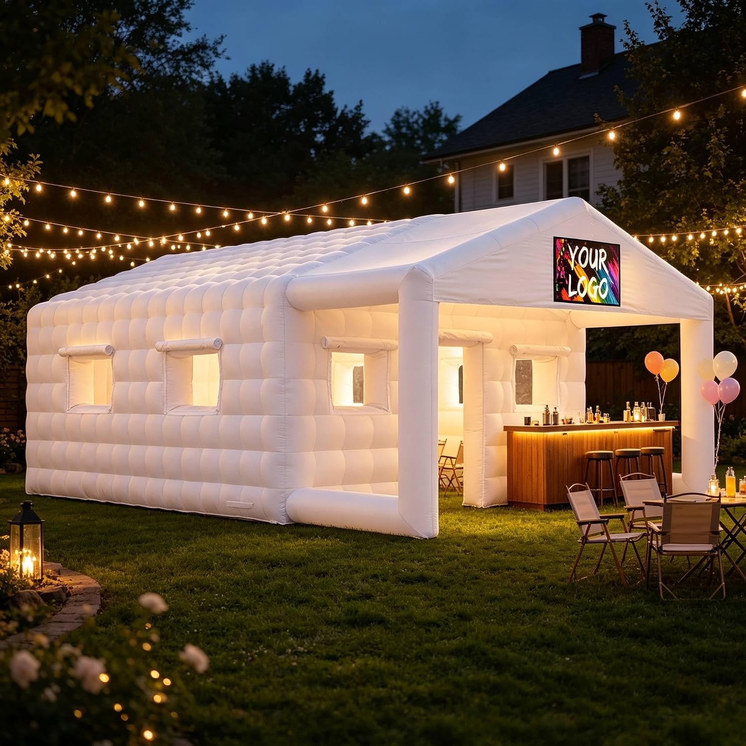 27×16×12Ft Inflatable Nightclub, Blow up Party Tent with Blower for Adults