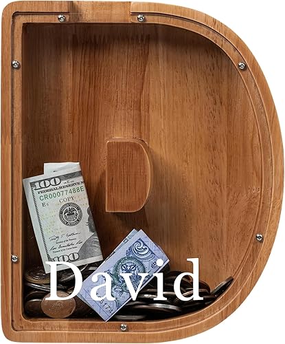 Vista 193 de Alcancía para niños y niñas, alcancía de madera con letra grande del alfabeto con inicial C, banco de monedas, regalos divertidos para cumpleaños