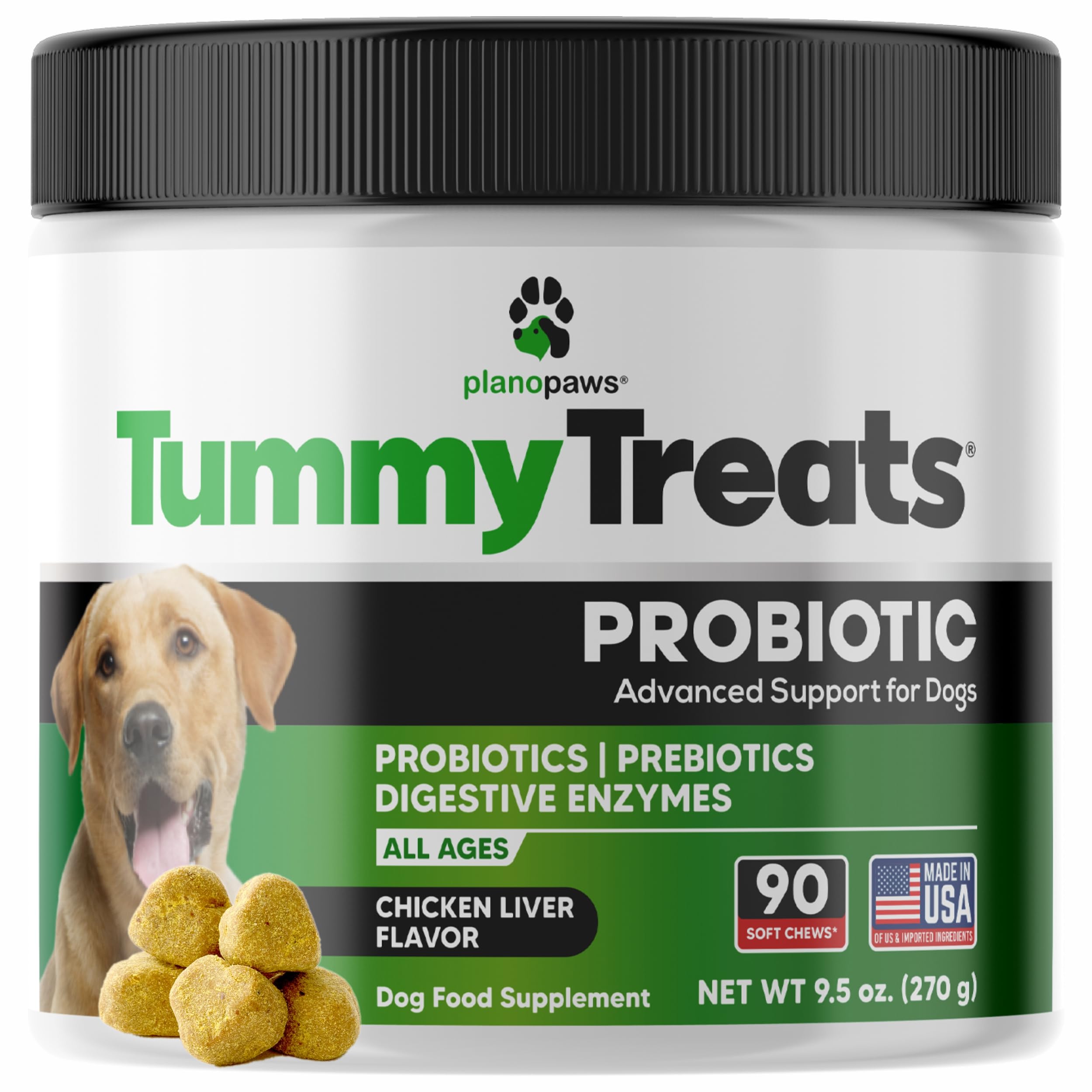Probiotics for Dogs – Digestive Health Chews with Prebiotics & Enzymes | Dog Probiotic Supplement for Gut, Diarrhea Relief, Gas & Allergy Support – Chicken Flavor Soft Chews