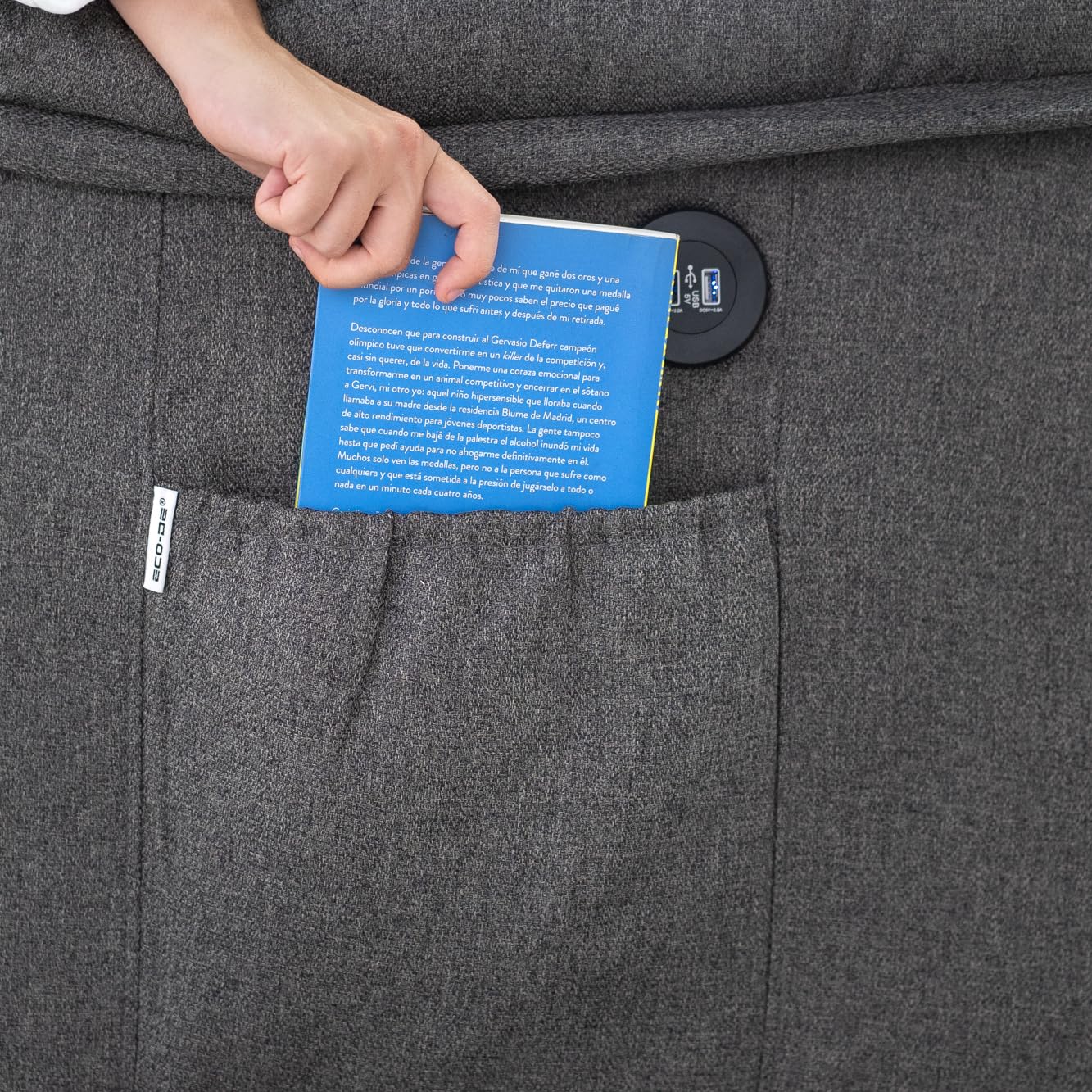 ECODE Poltrona Relax Alzapersona Elettrica Massaggiante, Reclinabile e Riscaldante con Poggiapiedi – Offerta Poltrona-Letto Per Anziani da Interno, Soggiorno o Salotto con Vibro Motori (Grigio)