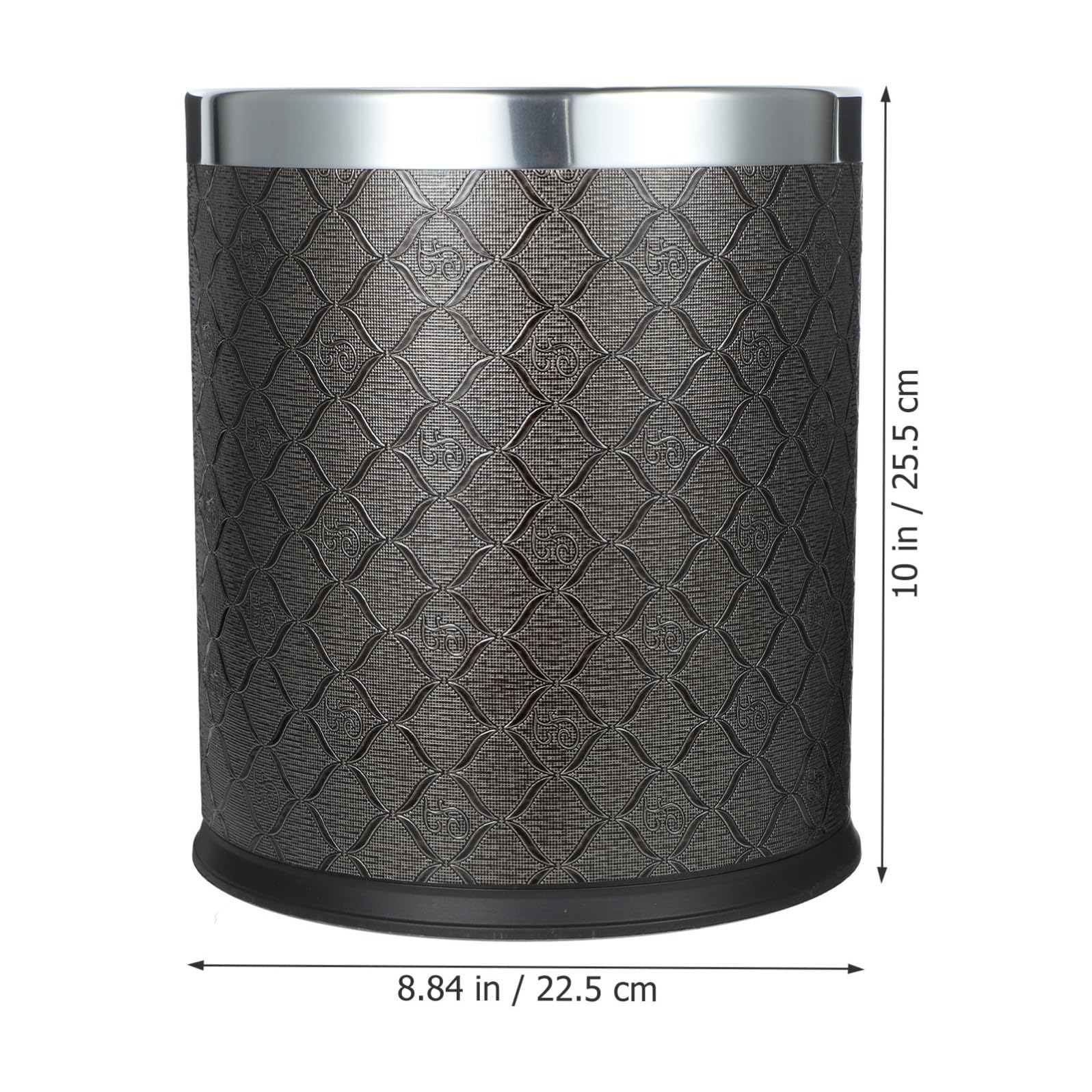 NUOBESTY Cubo de Basura de Plástico Negro, Redondo, sin Tapa para Hogar