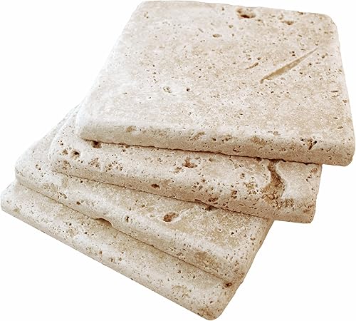 Nogal 4x4 Tumbled Travertino Suelo Backsplash Paquete de 9 piezas