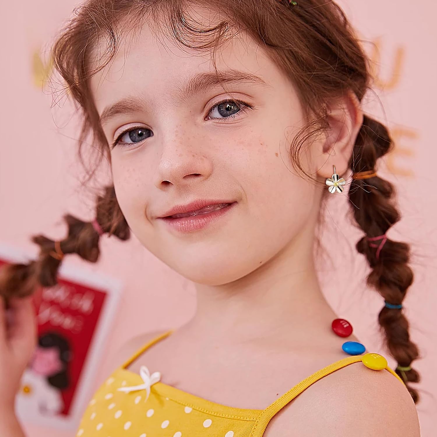 MILACOLATO 925 Sterling Silver Flower Hoop Earrings for Women 18K White Gold Plated Plumeria Flower Dangle Earrings Hypoallergenic Leverback Earrings for Sensitive Ears Valentine's Day Jewelry Gifts - Image 3