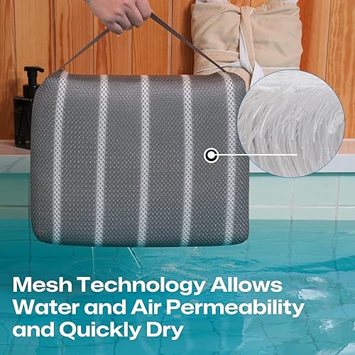 Miniatura 7 de Almohada de asiento elevador para bañera de hidromasaje, para uso en interiores o exteriores, 16 x 12 x 4.3 pulgadas, almohada pesada de spa con