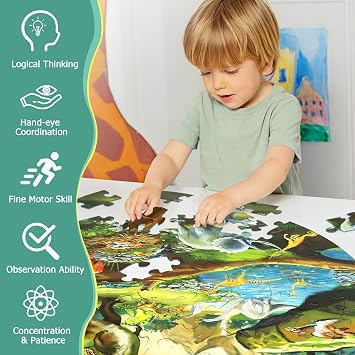 DIGOBAY 70 Piece Dinosaur Floor Puzzle for Kids Ages 4-8