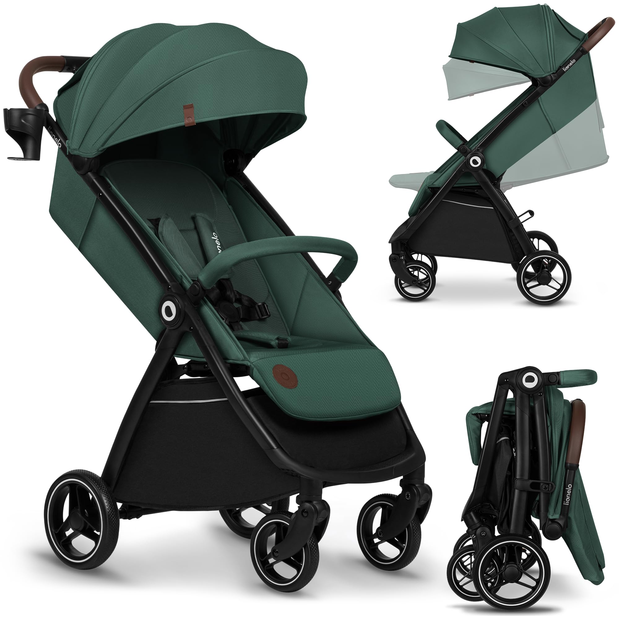LIONELO INGRID Passeggino leggero per bambini 6 mesi 4 anni 22kg Grandi ruote 360° Schiuma EVA Assorbimento Pieghevole Schienale poggiapiedi regolabili