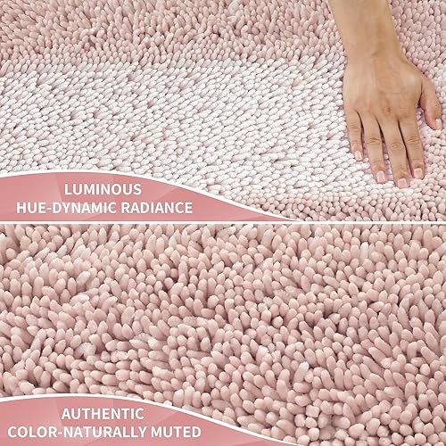 Miniatura 123 de Yimobra Juego de 2 alfombras de baño, alfombra de baño suave y absorbente y alfombra de inodoro en forma de U con respaldo antideslizante, alfombras