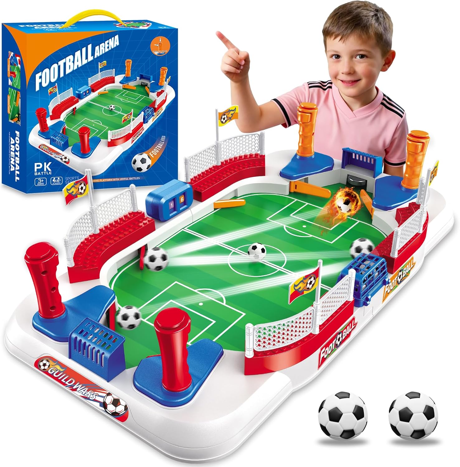 Mini Soccer Table Game for Kids - Football Board Games for 3 4 5 6 7 8 9 10 11 12 Year Olds - Pinball Interactive Indoor Sports Toys Birthday for Boys Girls Age 4-8 6-8 8-12