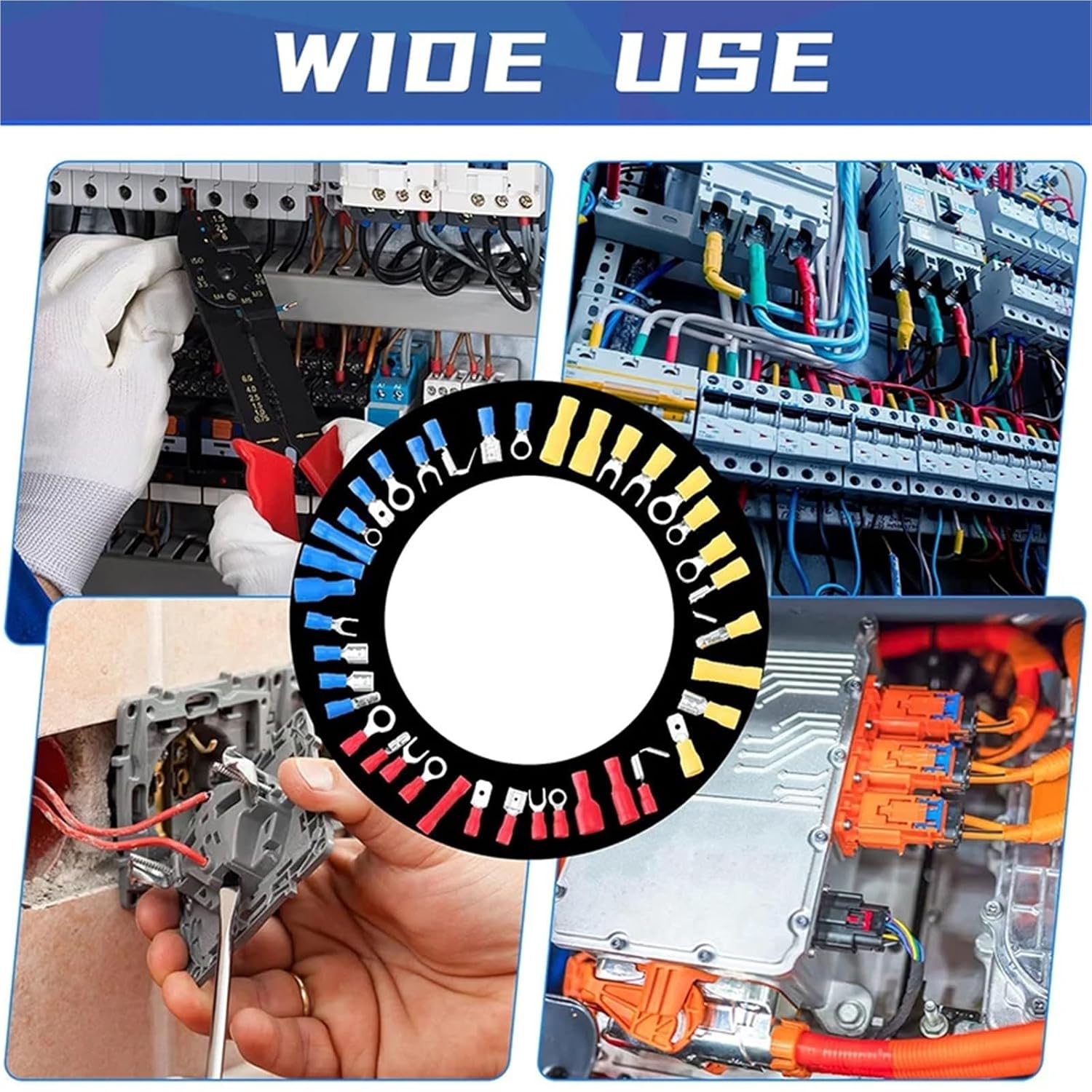 Crimp Connectors Crimp Connectors, Ring Spade Fork Butt Wire Kit,Quick Disconnect Terminals Electrical Wire Connector terminals for Automotive Marine Boat Truck(480 pcs)