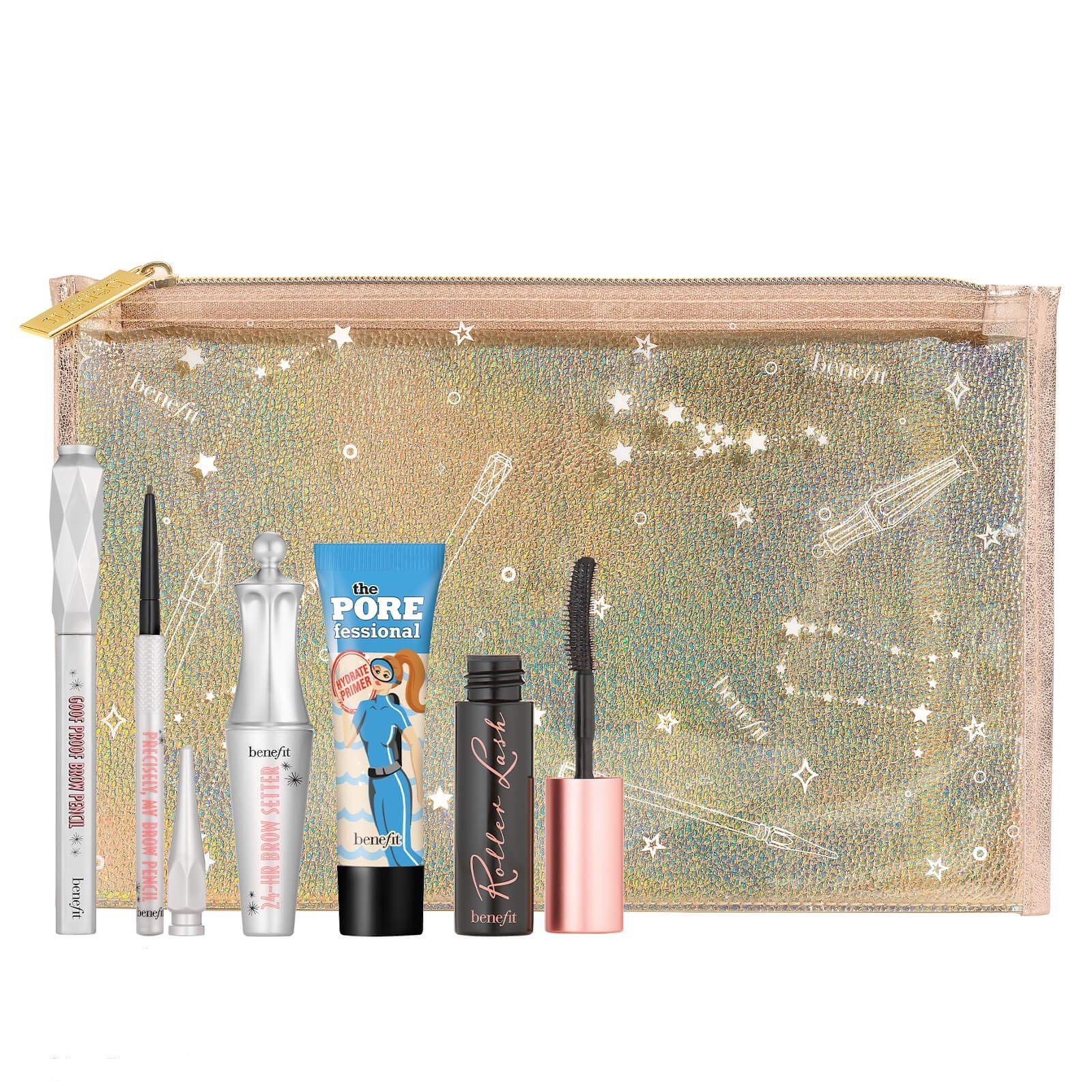 Benefit DELUXE SAMPLE-SIZED make-up bundle (Collectively worth over £40*) including POREfessional Hydrate primer & Roller Lash Mascara