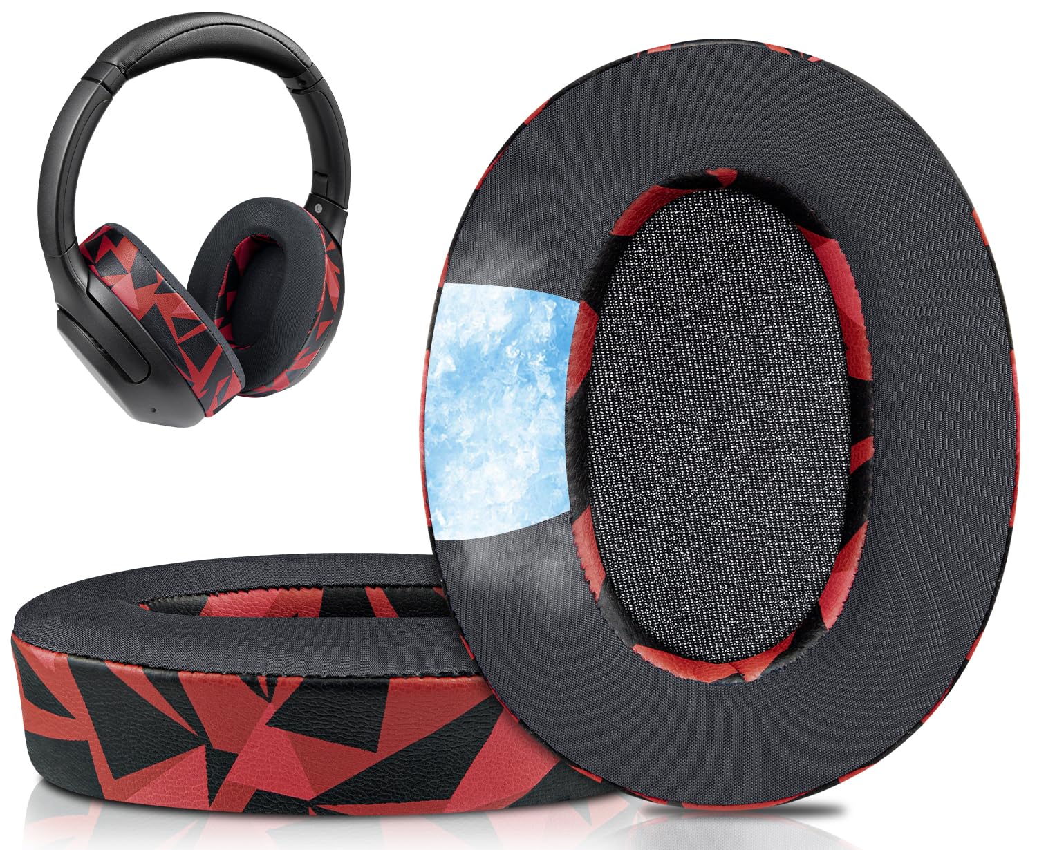 SOULWIT Cooling Gel Replacement Earpads for Sony WH-XB900N/WH-CH710N/WH-CH720N/WH-RF400/MDR-RF895RK Headphones, Ear Pads Cushions with High Density Foam - Red Storm-image-39