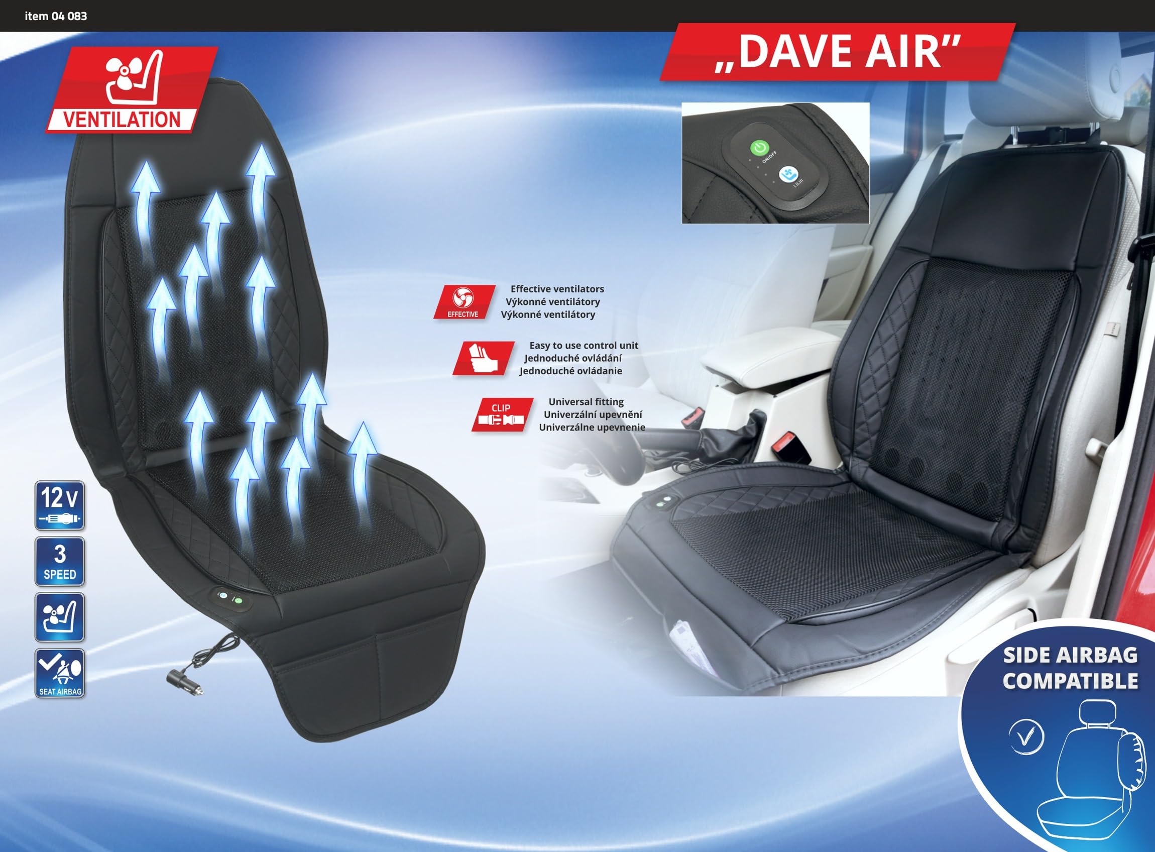 Compass 04083 – Funda de asiento con ventilación DAVE AIR de 12 V