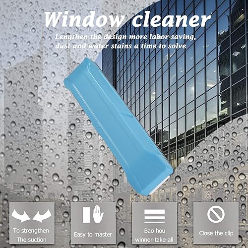 Miniatura 9 de Limpiador de ventanas magnético de doble cara para limpiaparabrisas, herramienta de limpieza de superficies de vidrio para ventanas de 8 a 0.591in,