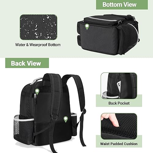 Miniatura 4 de Mochila de limpieza con placa inferior y parte inferior impermeable, bolsa grande de suministros de limpieza con múltiples bolsillos para