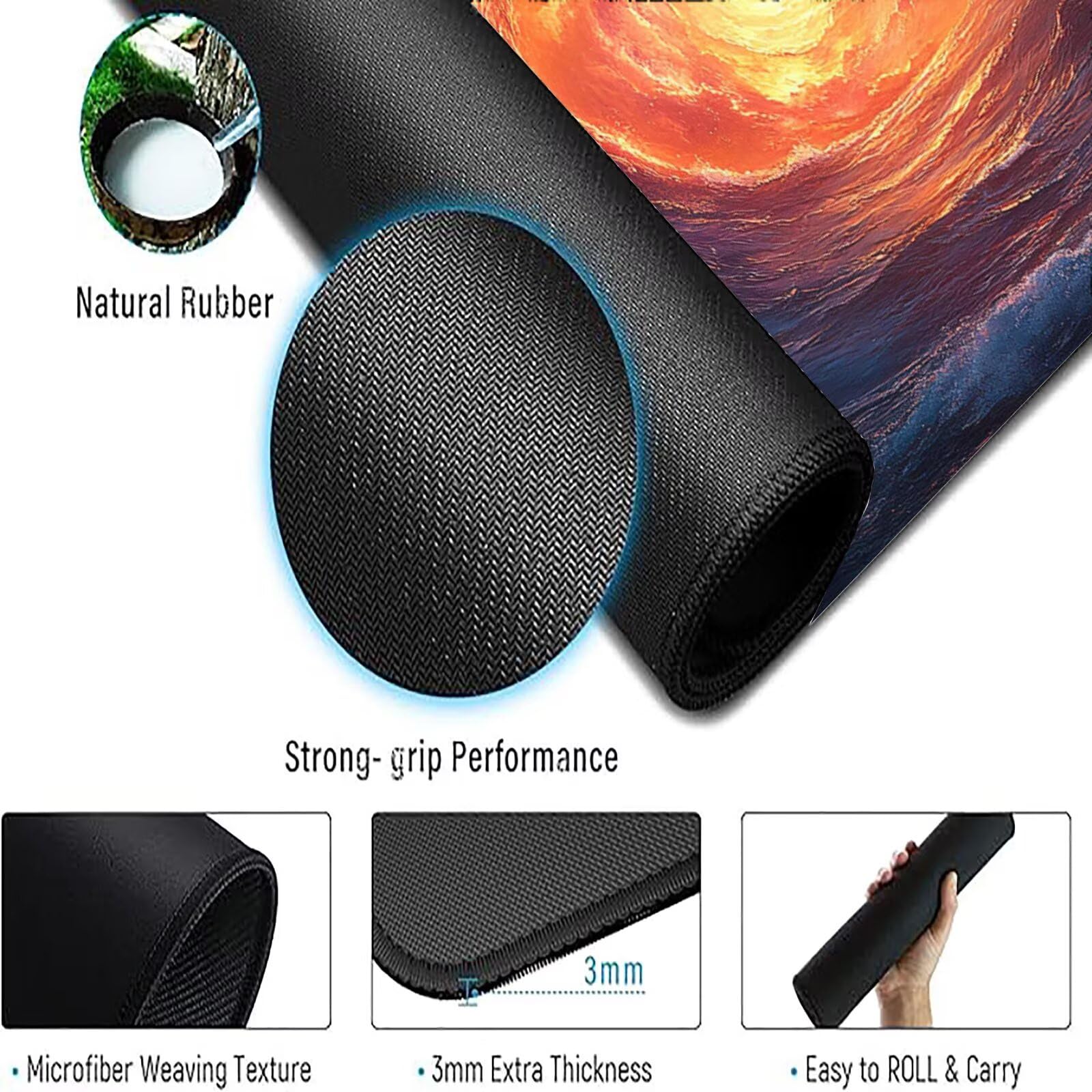 Podkładka pod mysz w kolorze pomarańczowym XXL 1400 x 700 mm mata biurkowa granatowa podkładka pod mysz jednoczęściowa antypoślizgowa gumowa podstawa krawędzie mata komputerowa biurko zszywa mysz do