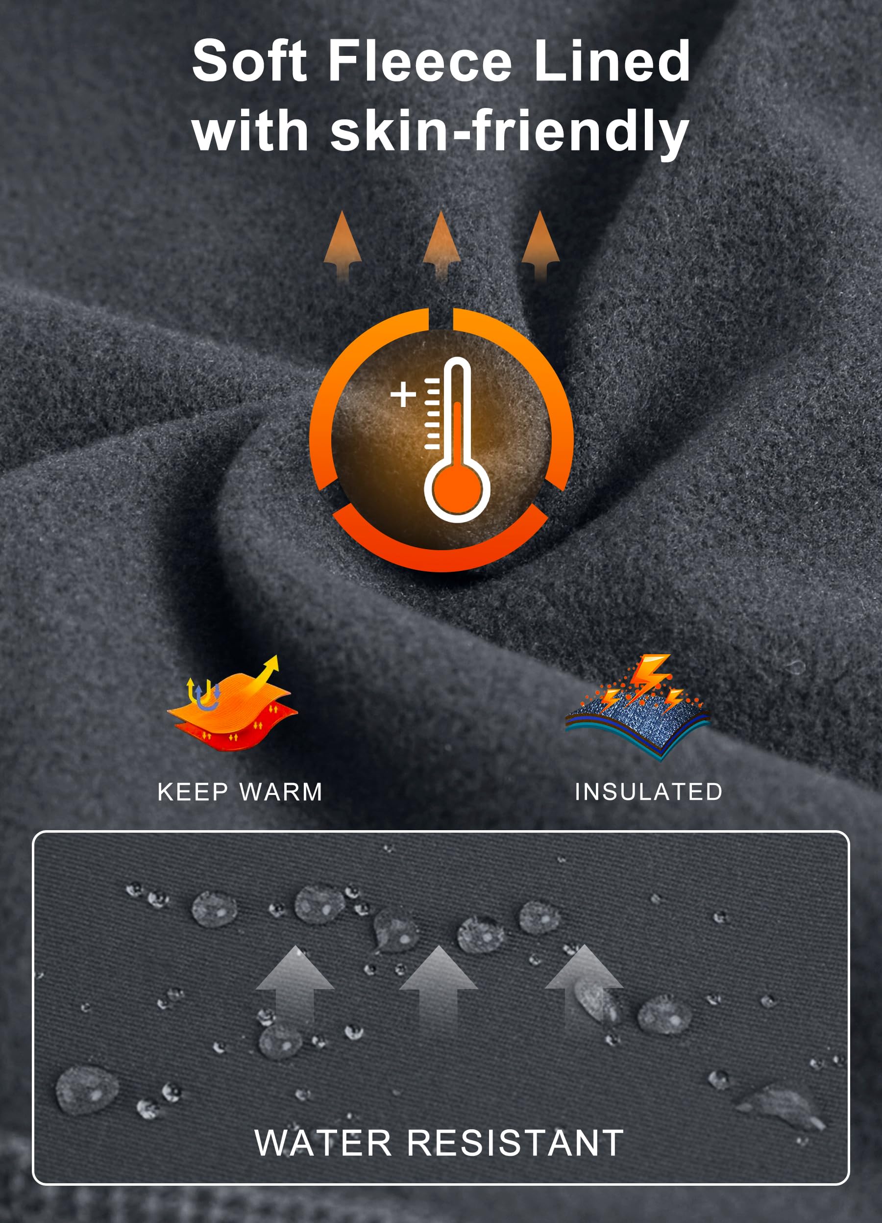 Libin - Legging termici da donna, a zampa d’elefante, pantaloni termici, impermeabili, invernali, adatti per lo yoga, con tasche