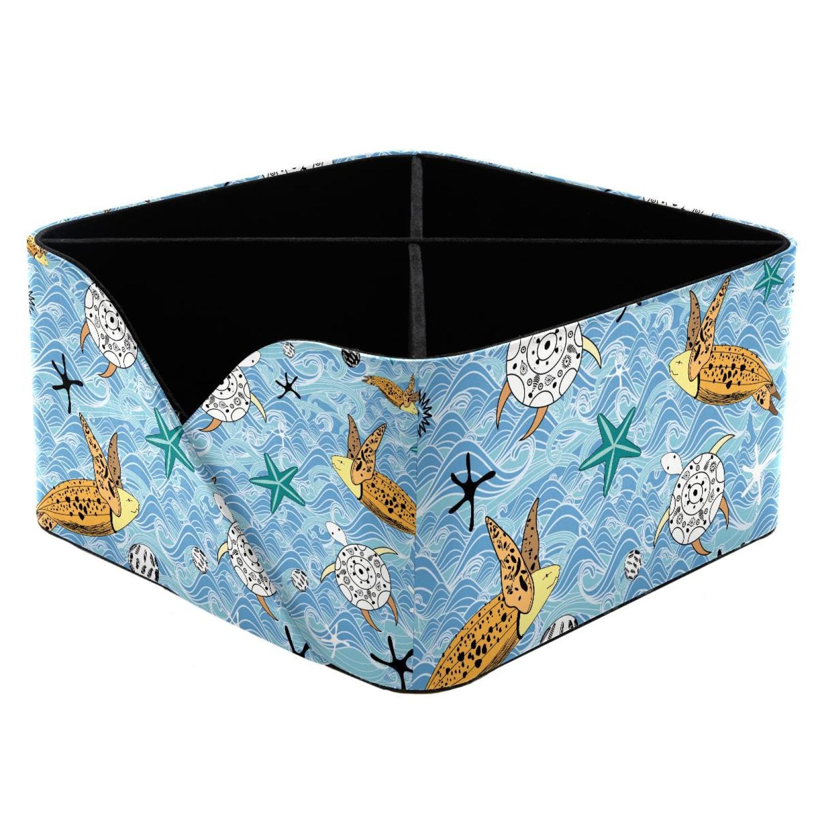 KengjuTesu Sea Turtles Desktop Organizer Pen Holder, Rectangular Pencil Cup for Office, Study and Makeup Stations