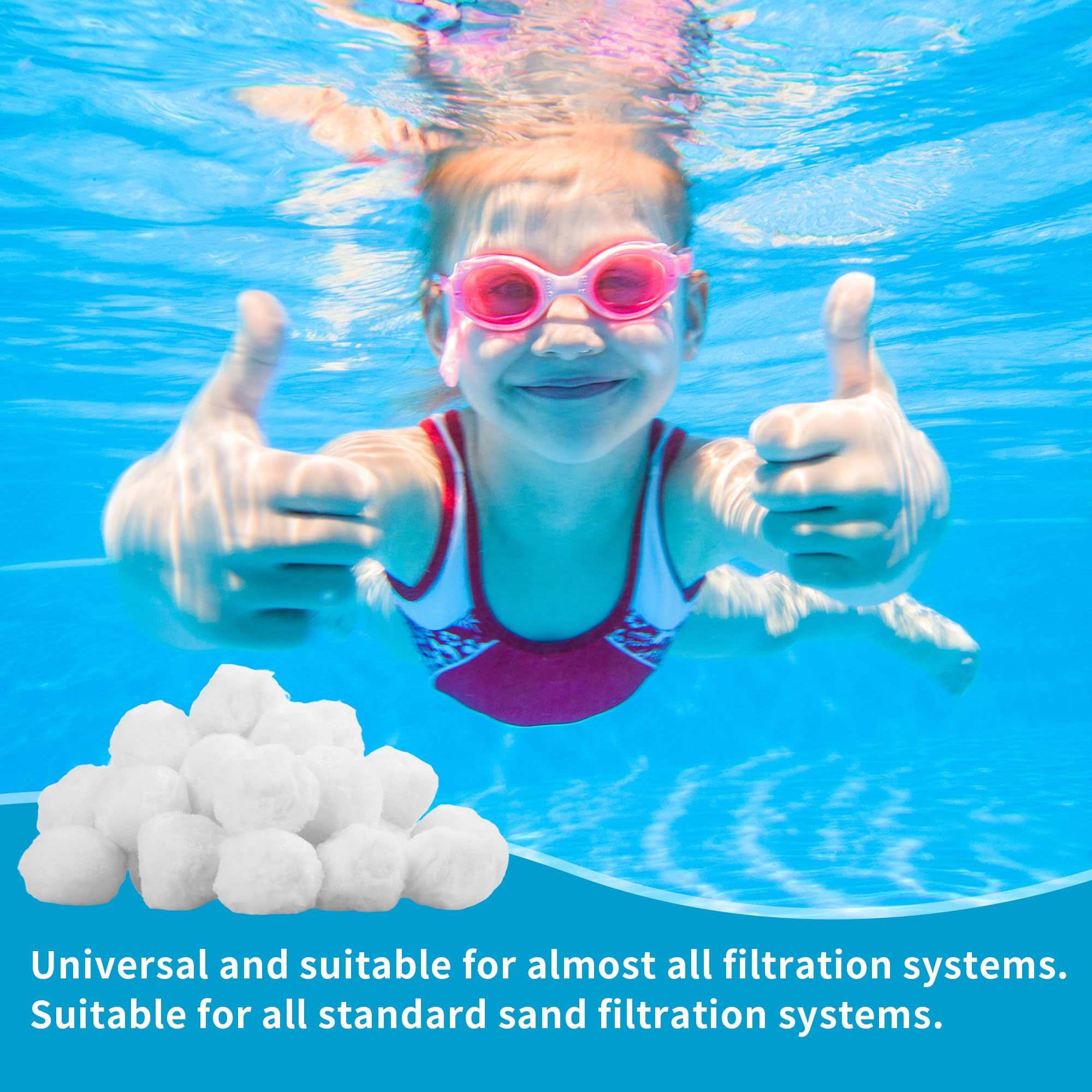 Balles Filtrantes,1300g Boule Filtrante Piscine réutilisable avec Filet à Linge,Peut remplacer 45kg de Filtration sur sableAquarium, Piscine filtres Accessoires